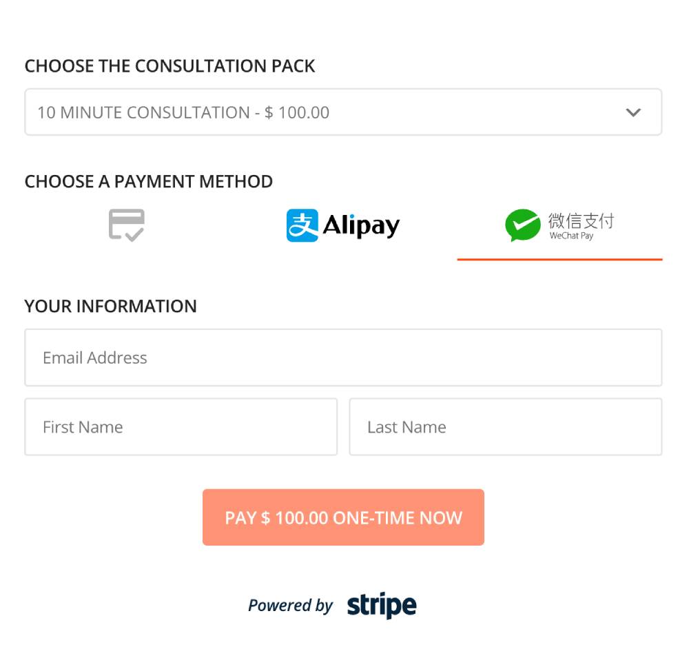Payment Page Wechat Alipay